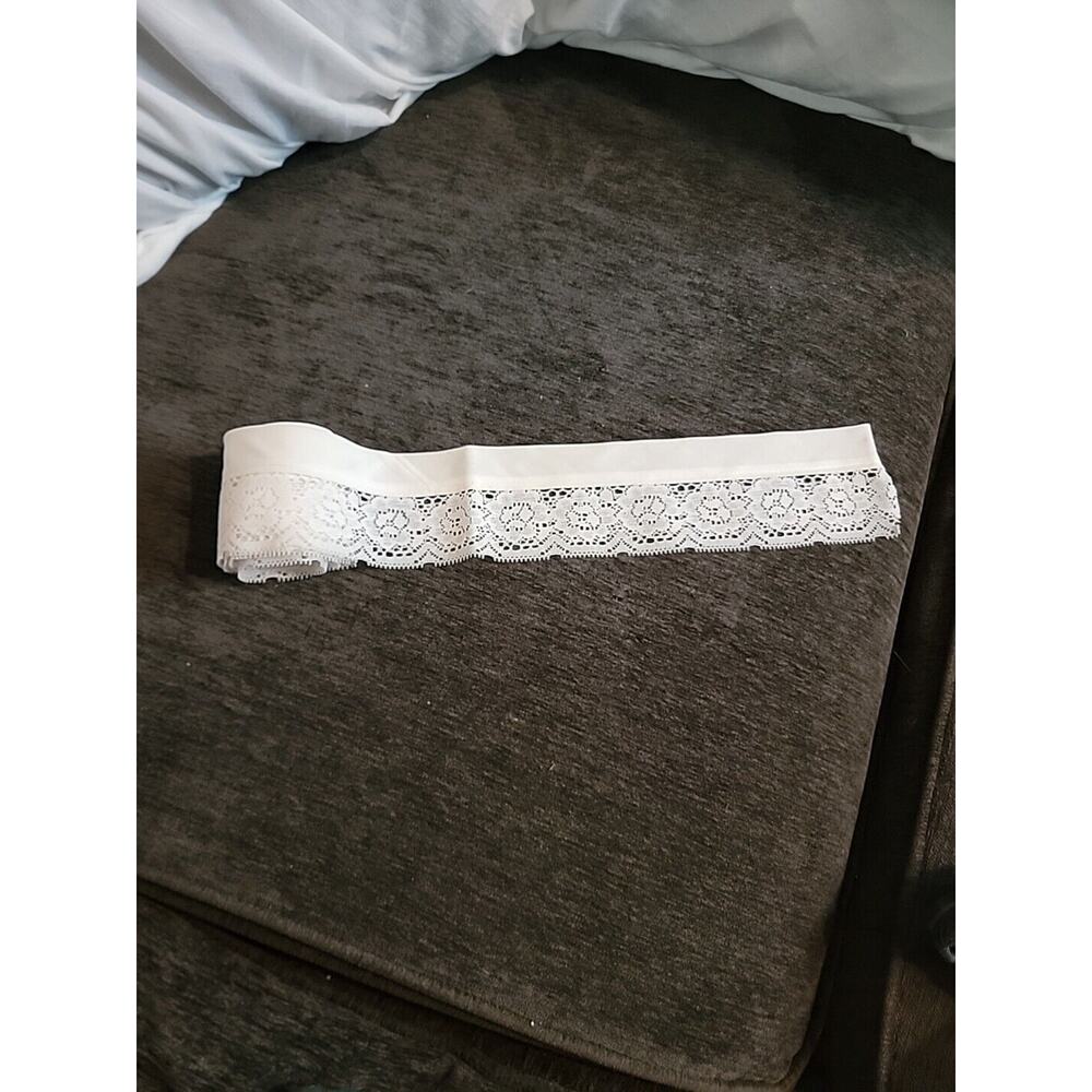Vtg 2" Trim White Double Fold Bias Tape Floral Motif Attached‎ 2 Yards 8"